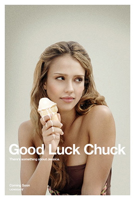 Jessica Alba comiendo un helado Cartel de Good luck Chuck
