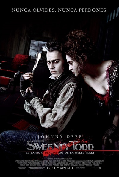 Póster de Sweeney Todd, el barbero diabólico de la calle Fleet
