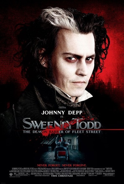 Póster de Sweeney Todd, el barbero diabólico de la calle Fleet